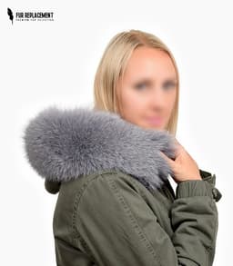 Raccoon Fur Trim Replacement Collar (Grey)