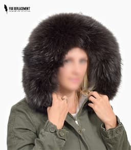 Raccoon Fur Trim Replacement Collar (Dyed Grey)