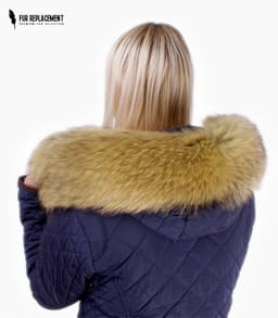 Raccoon Fur Trim Replacement Collar (Dyed Yellow)