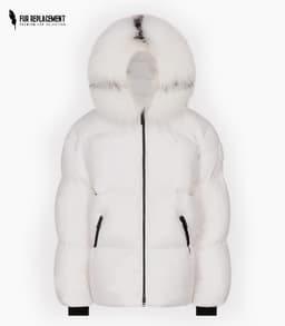 DSQUARED Fur Trim Replacement Collar (Dyed White)
