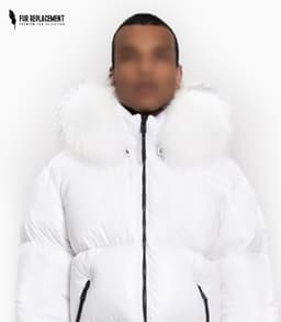 Raccoon Fur Trim Replacement Collar (Dyed White)