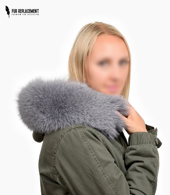 Raccoon Fur Trim Replacement Collar (Grey)