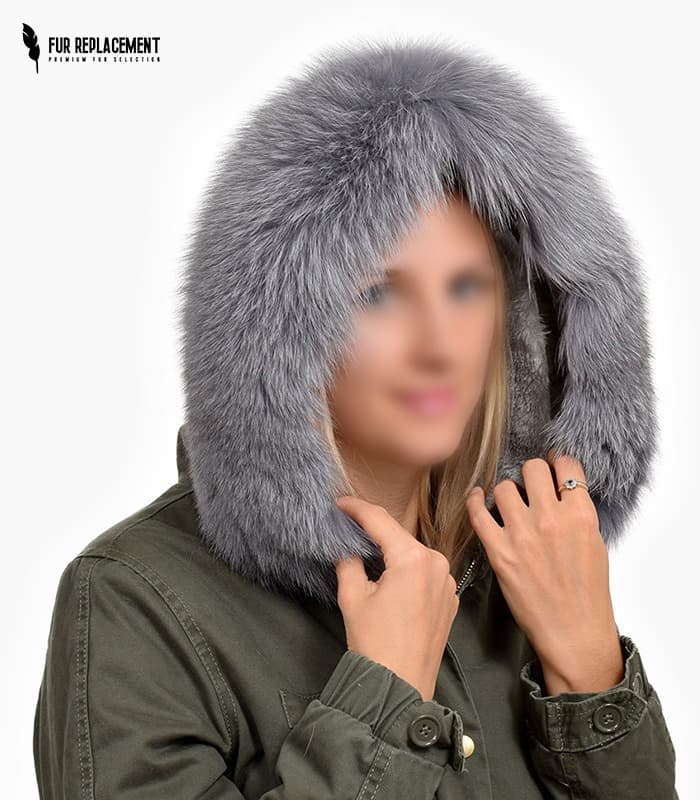 Raccoon Fur Trim Replacement Collar (Grey)