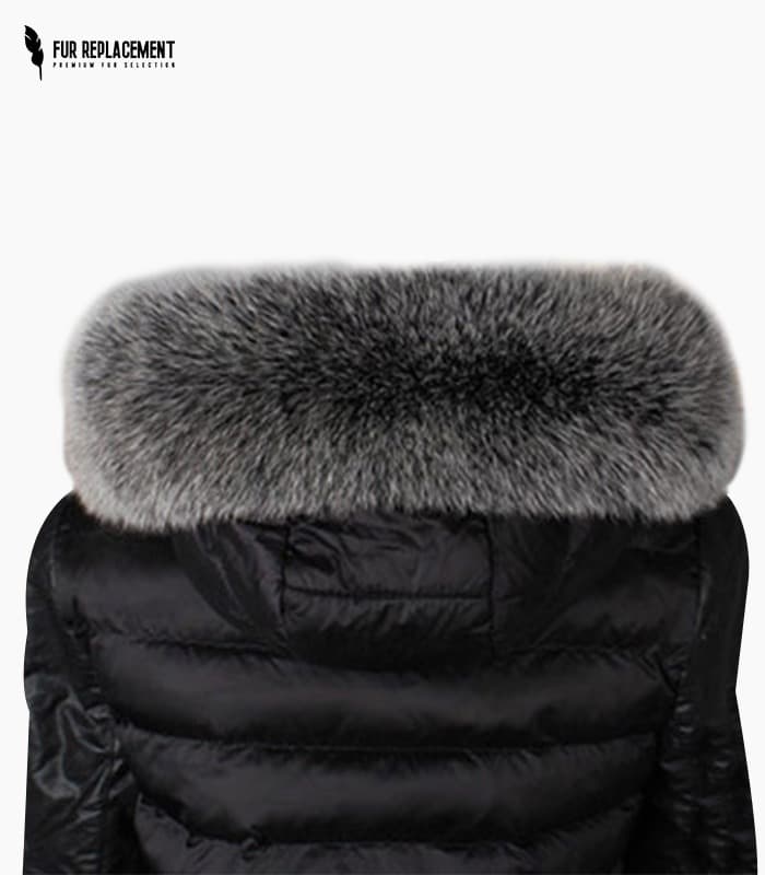 Rare silver Fox Fur Trim Hood Replacement Collar (Frosted)