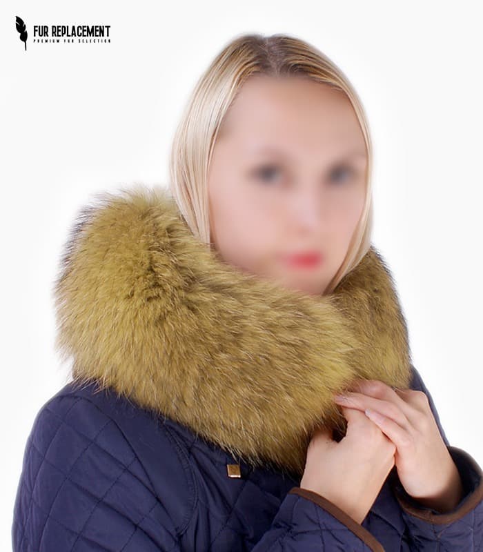 Raccoon Fur Trim Replacement Collar (Dyed Yellow)