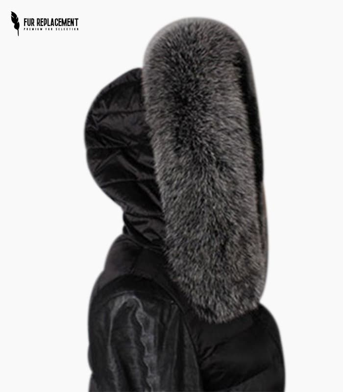 Rare silver Fox Fur Trim Hood Replacement Collar (Frosted)