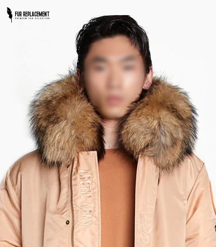 Raccoon Fur Trim Replacement Collar (Sand)